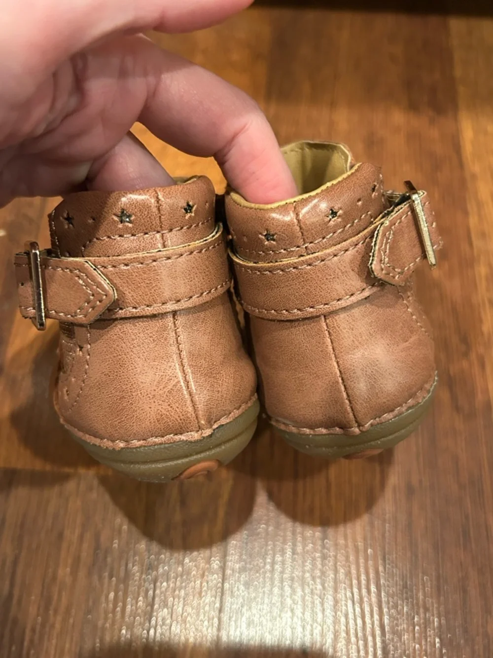 Stride Rite Kid’s Agnes Bootie Infant Size 3M Brown Side Zipper & Buckle